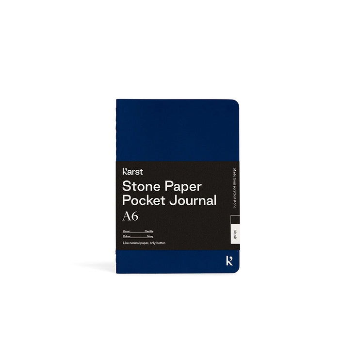 A6 Softcover Stone Paper Pocket Journal - Navy Blue
