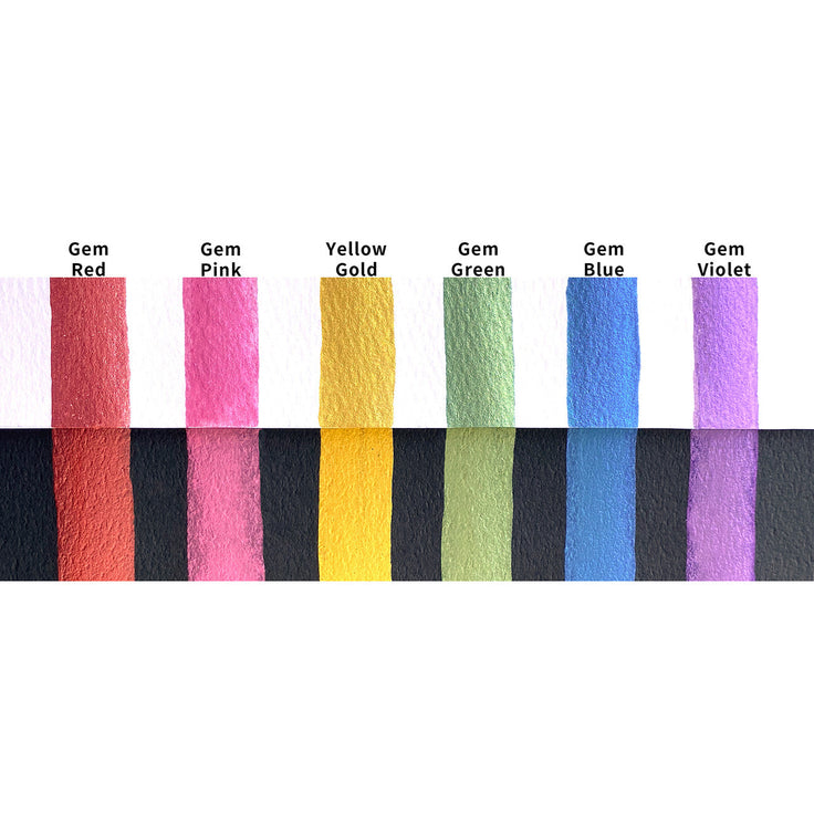 Kuretake Gansai Tambi Metallic Watercolor Set - 6- Gem Colors
