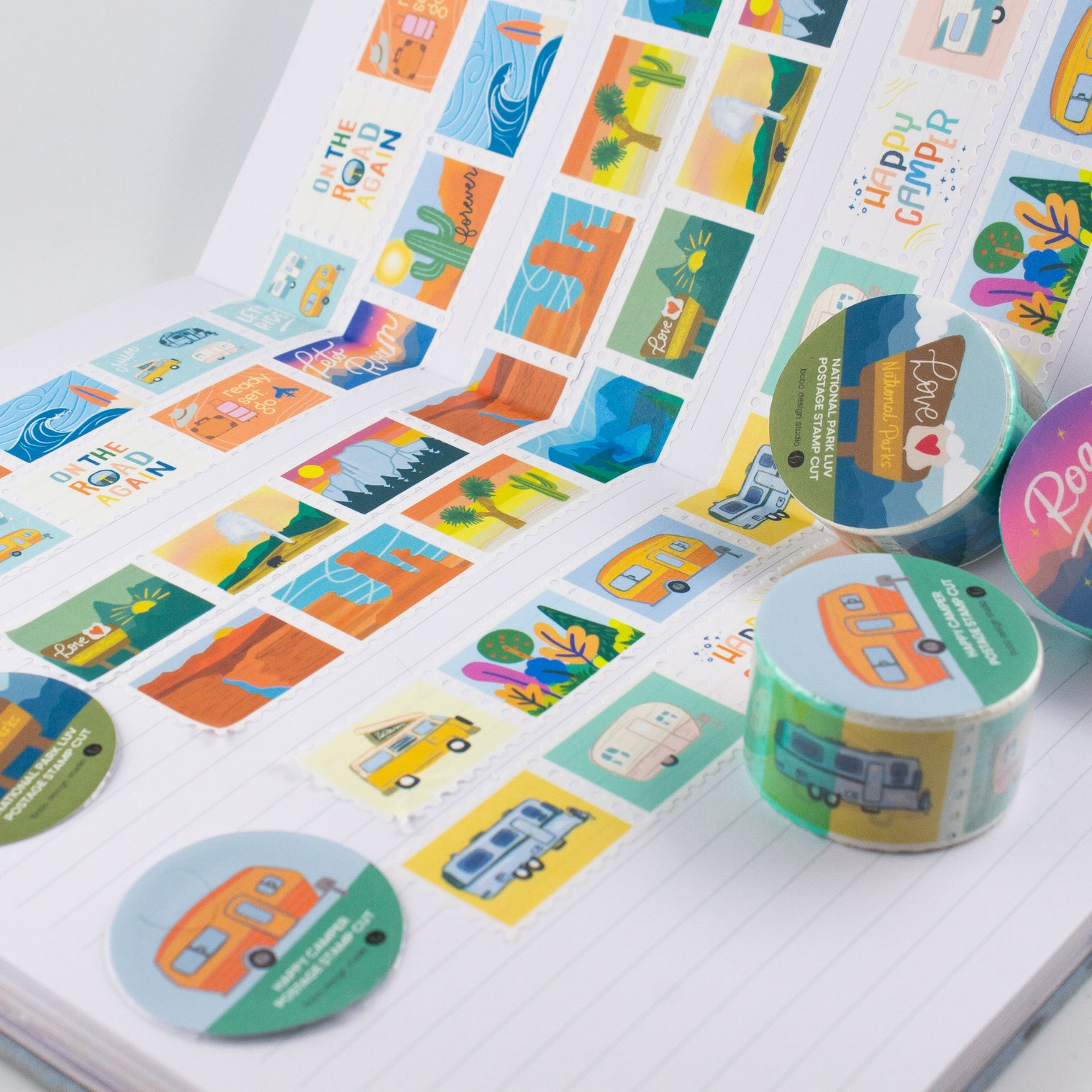 Happy Camper Postage Stamp Washi Tape