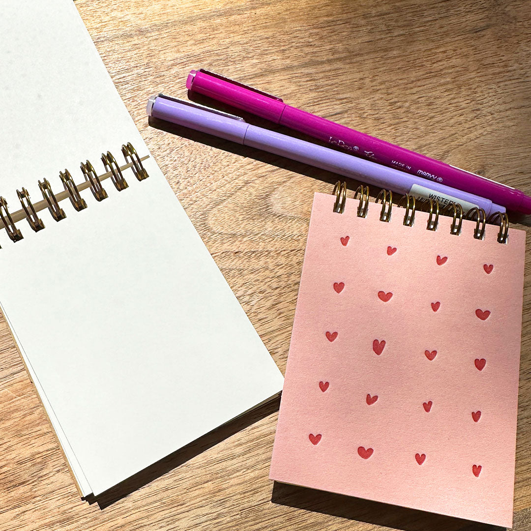 Heart Mini Grid Jotter Notebook