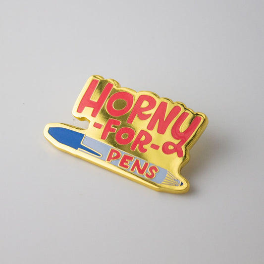 Horny for Pens Enamel Pin