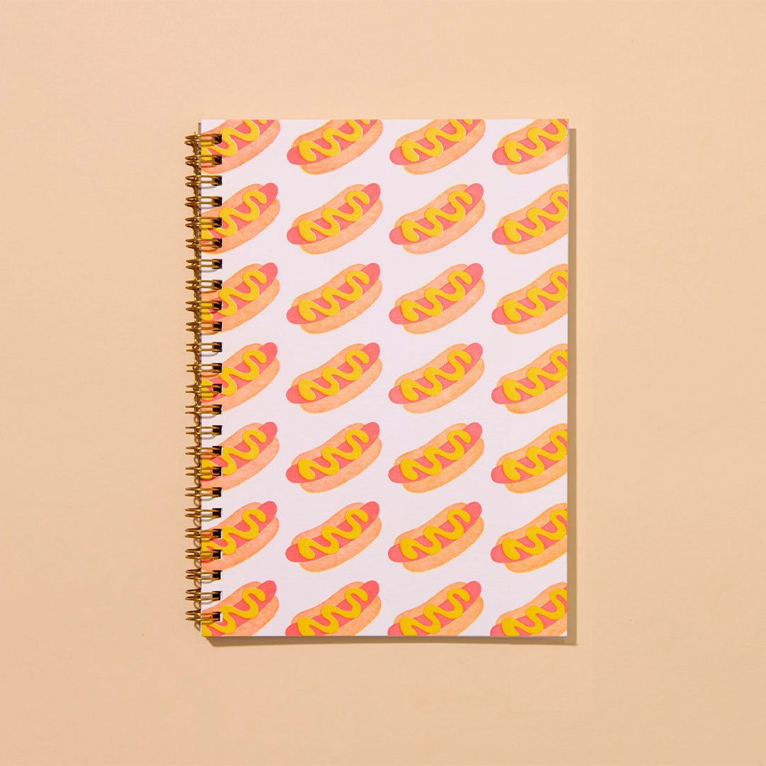 Hot Dog Letterpress Spiral Notebook