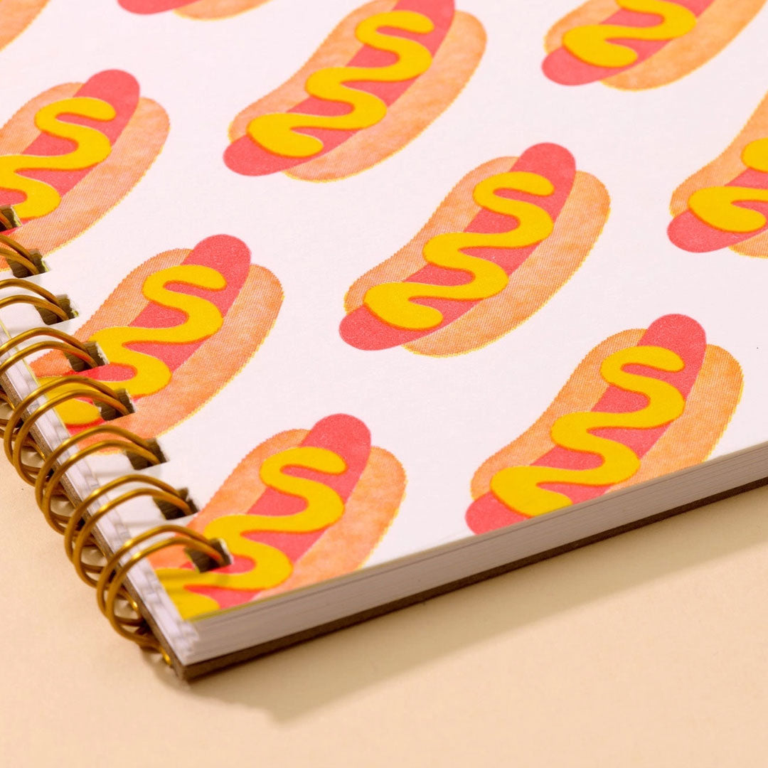 Hot Dog Letterpress Spiral Notebook