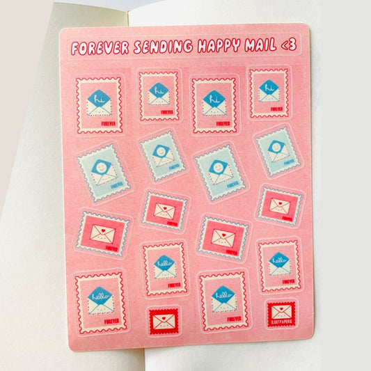 Forever Sending Happy Mail - Sticker Sheet - ilootpaperie