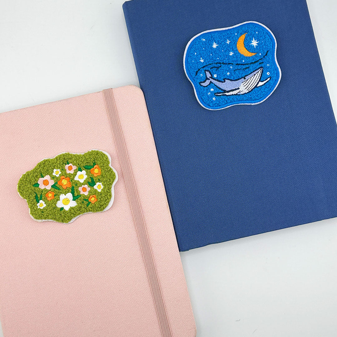 Whimsical Whale - Chenille Woven Sticker Patch