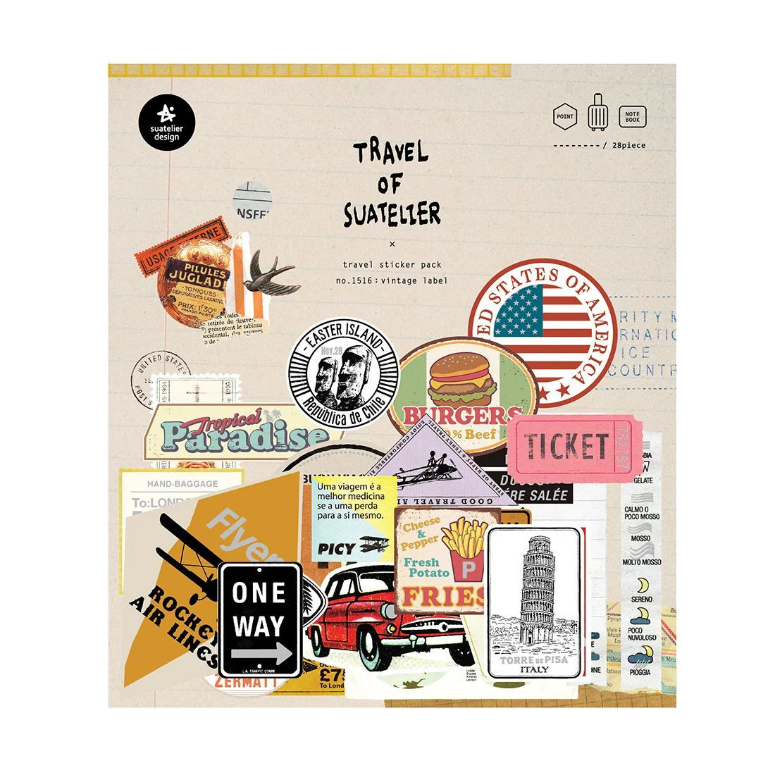 Vintage Label 1516 - Travel of Sautelier Sticker Pack