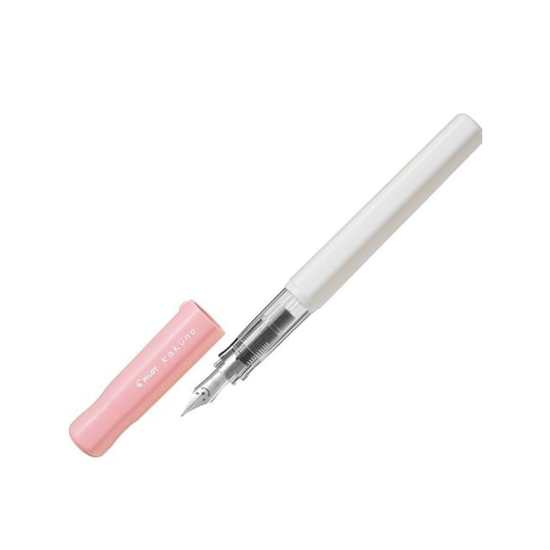 KAKUNO Fountain Pen Medium Nib -White/Pink