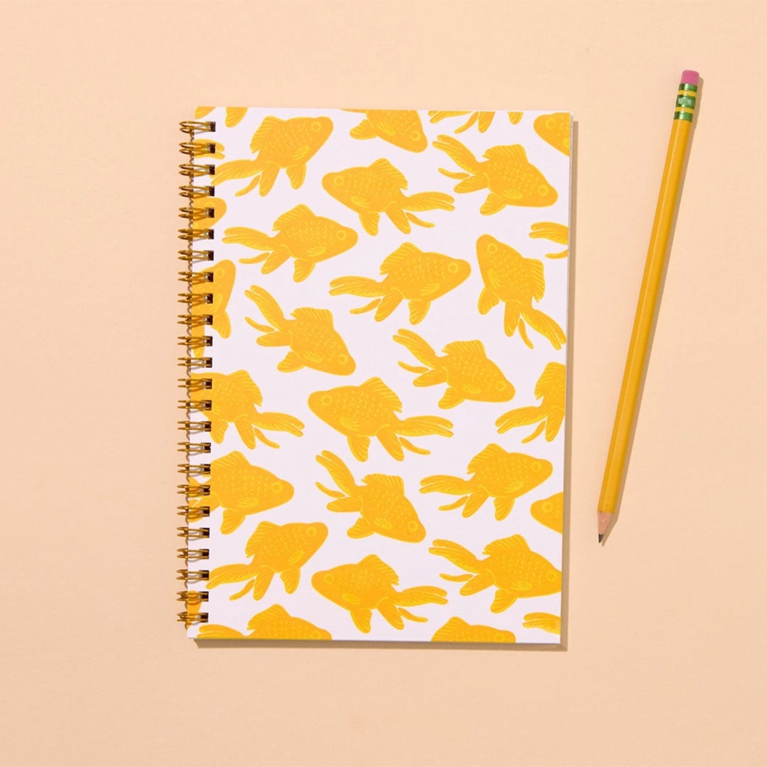 Koi Goldfish Letterpress Spiral Notebook