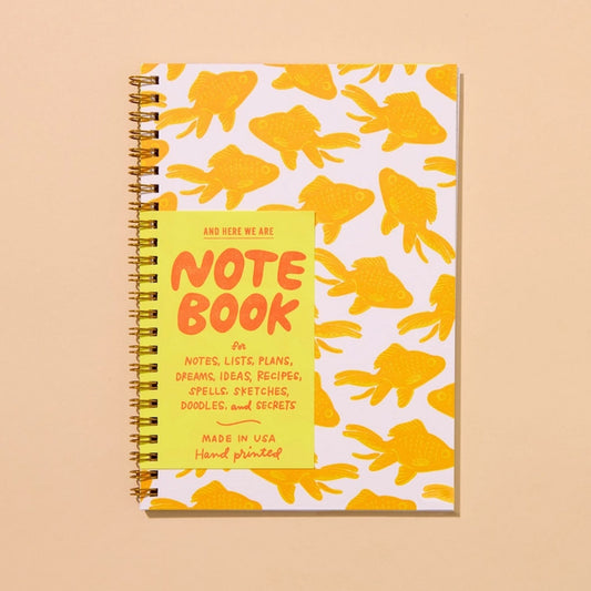 Koi Goldfish Letterpress Spiral Notebook