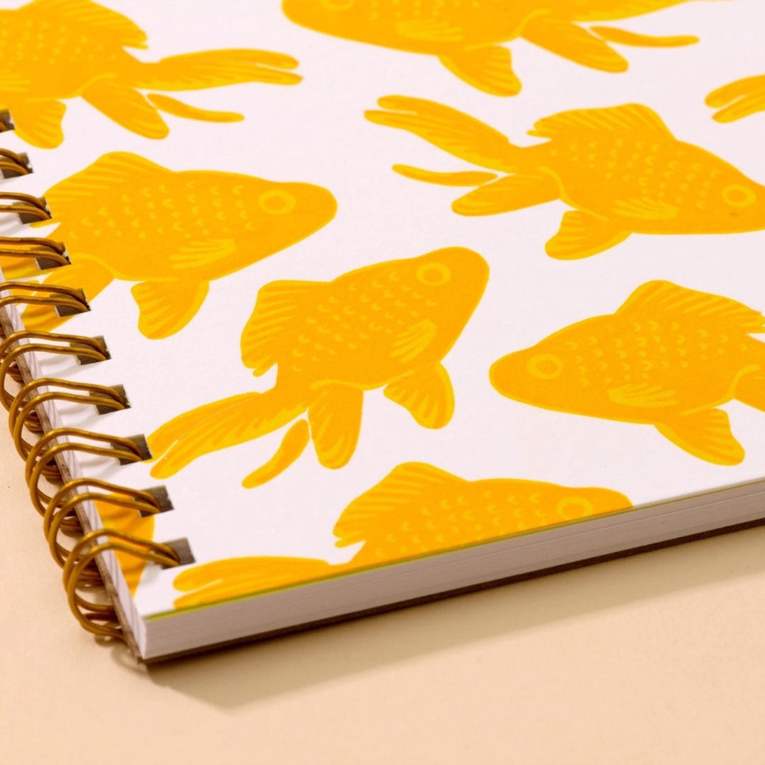 Koi Goldfish Letterpress Spiral Notebook