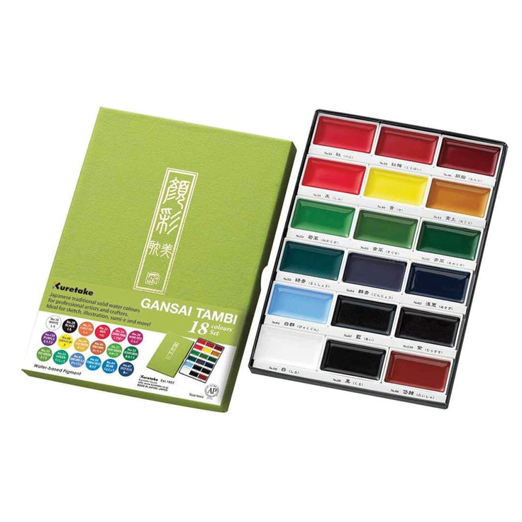 Kuretake Gansai Tambi Watercolor Set - 18 Color