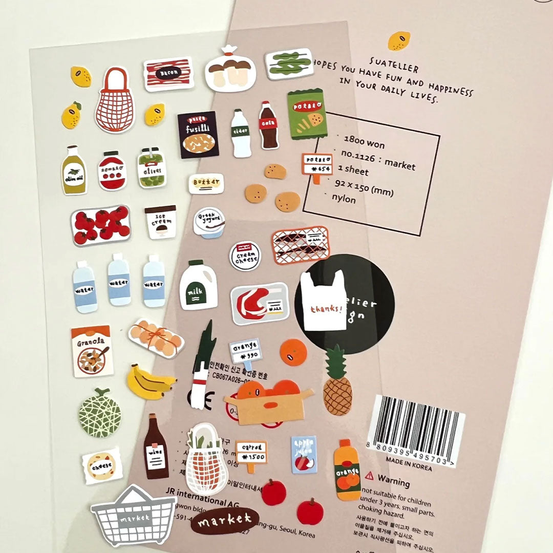 Grocery Market Sticker Sheet