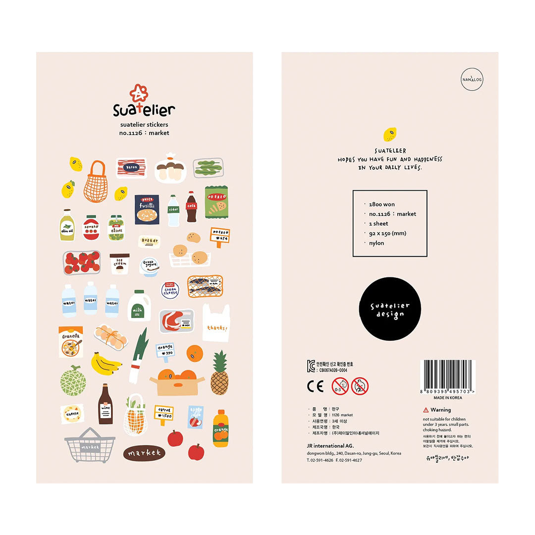 Grocery Market Sticker Sheet