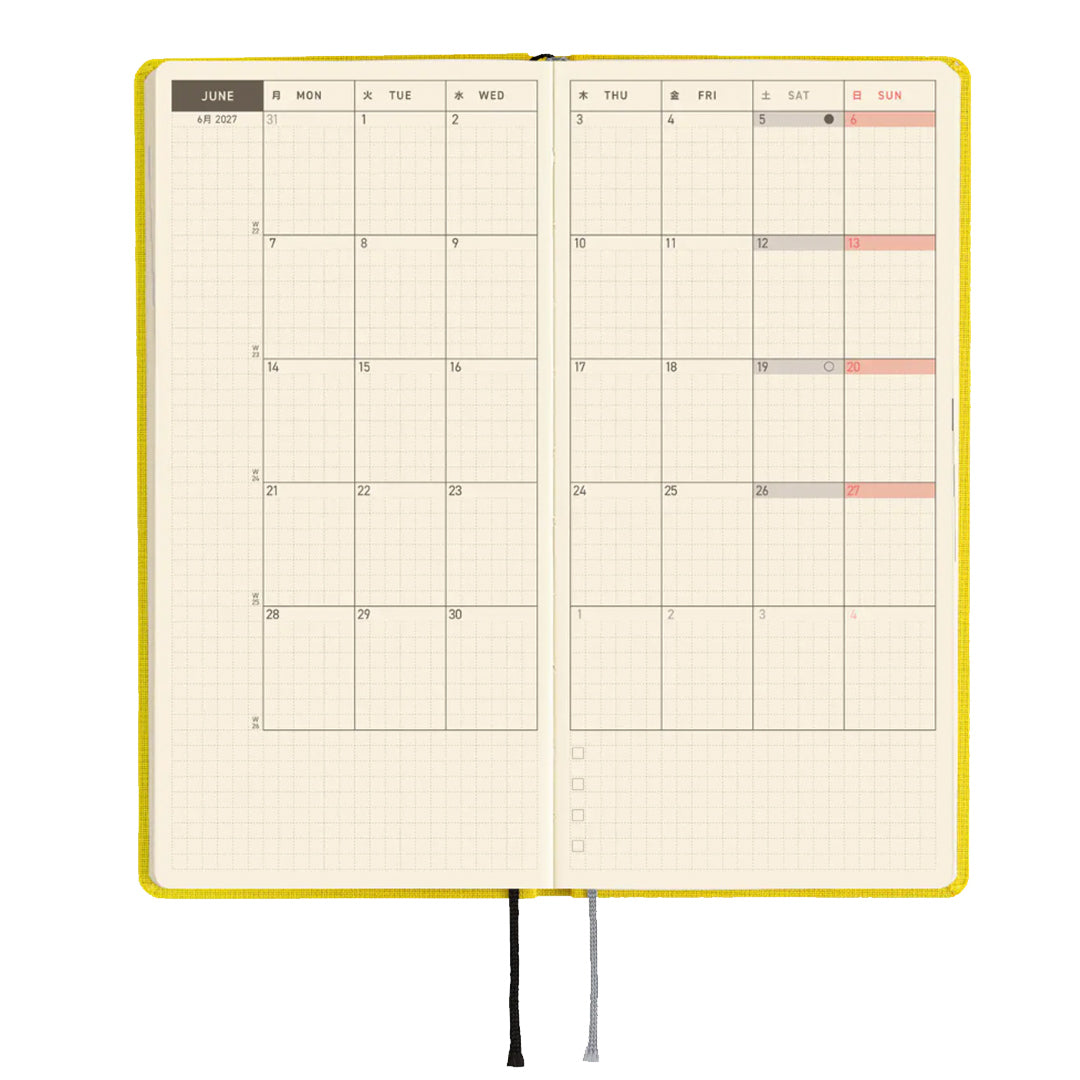 Hobonichi Techo 2027 Weeks MEGA Colors: Canaria Yellow