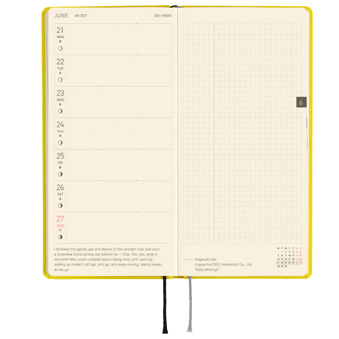 Hobonichi Techo 2027 Weeks MEGA Colors: Canaria Yellow
