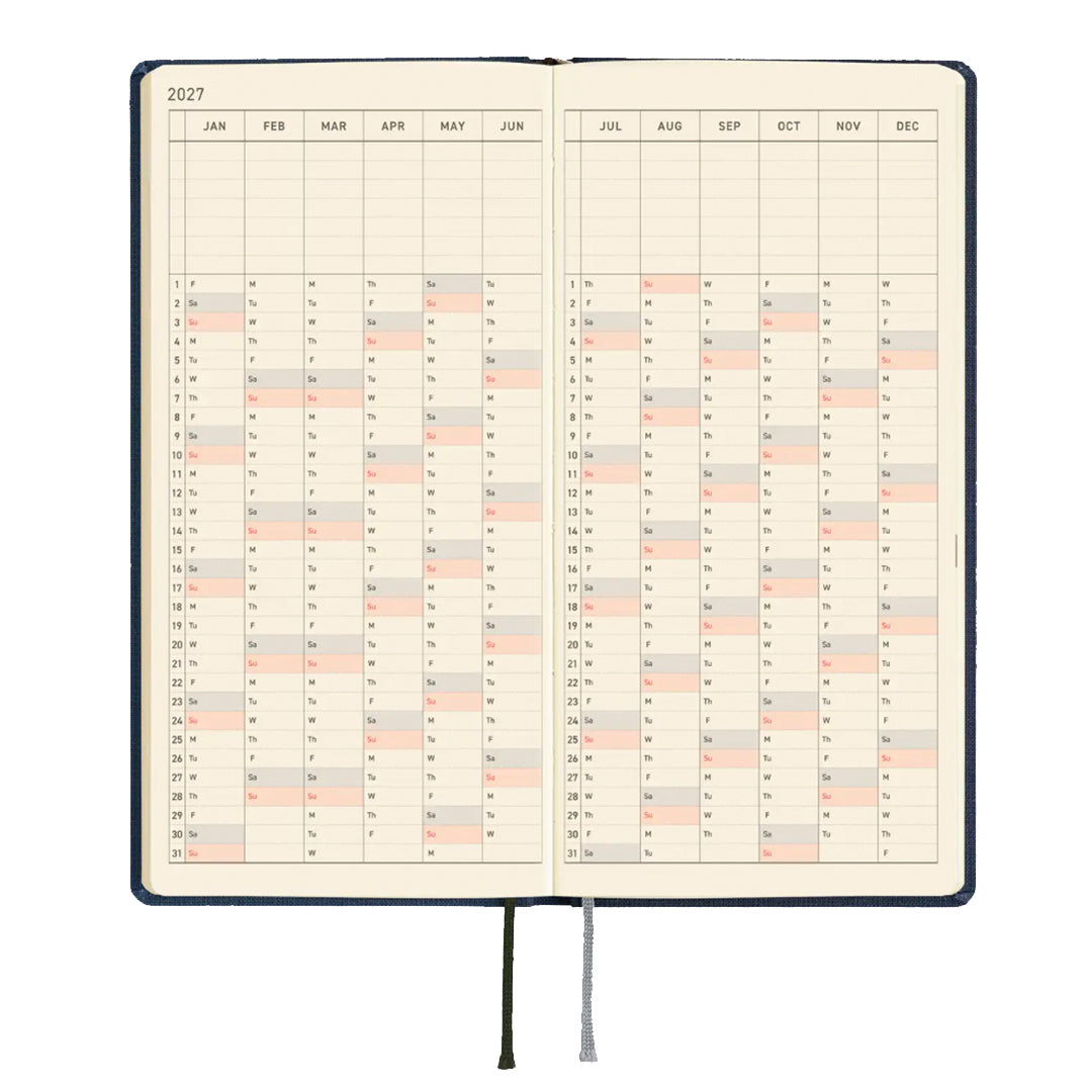 Hobonichi Techo 2027 Weeks MEGA Colors: Midnight Blue