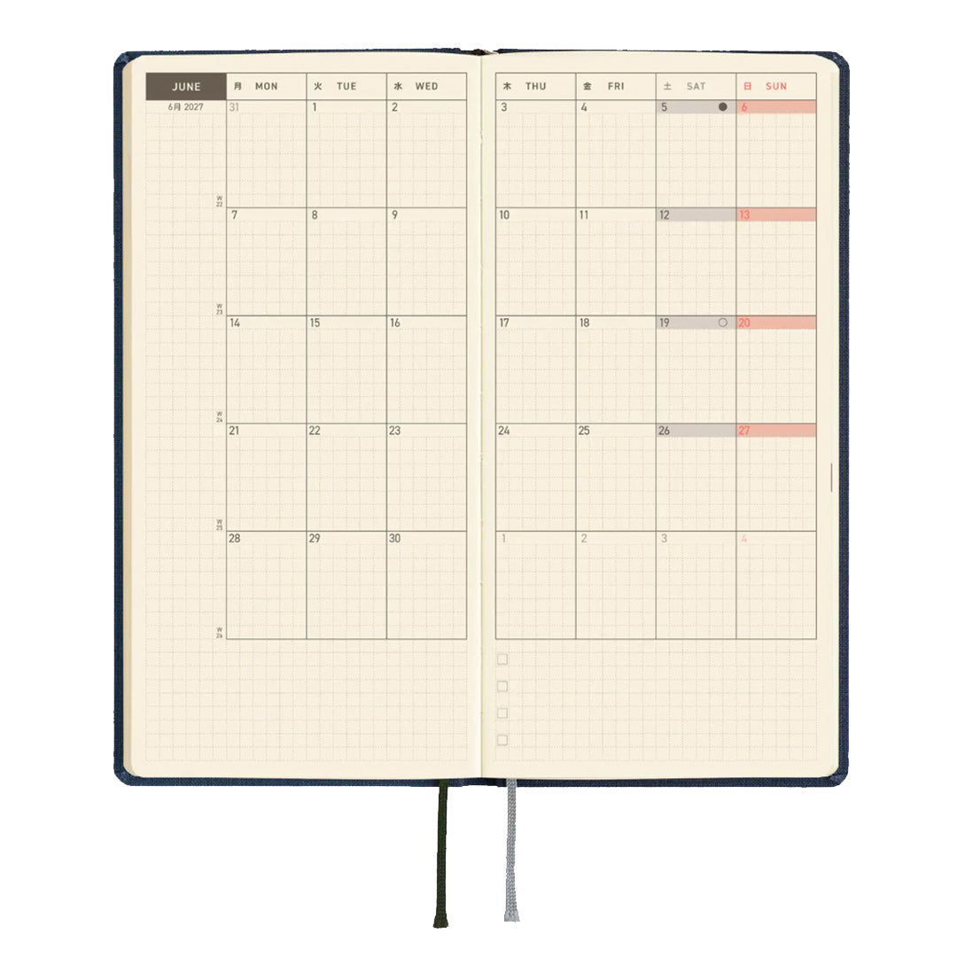 Hobonichi Techo 2027 Weeks MEGA Colors: Midnight Blue