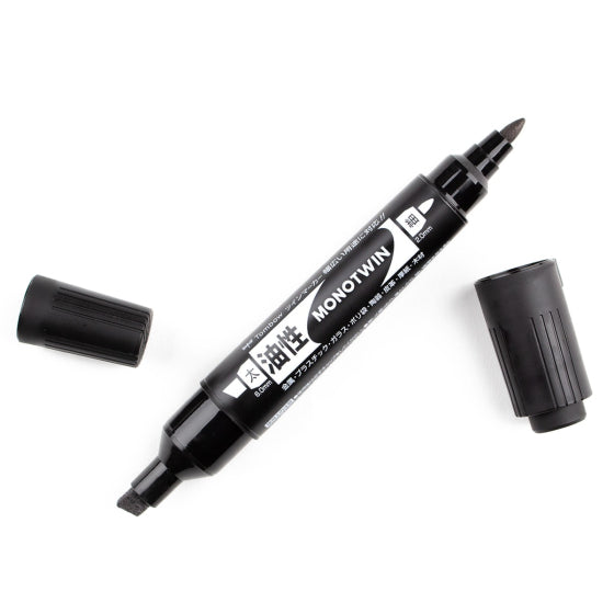 MONO Twin Permanent Marker - Black - Dual Tip Fine & Chisel