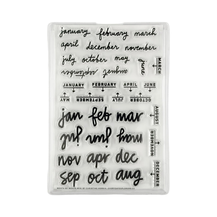 Month-by-Month Clear Rubber Stamp Set - 4x6