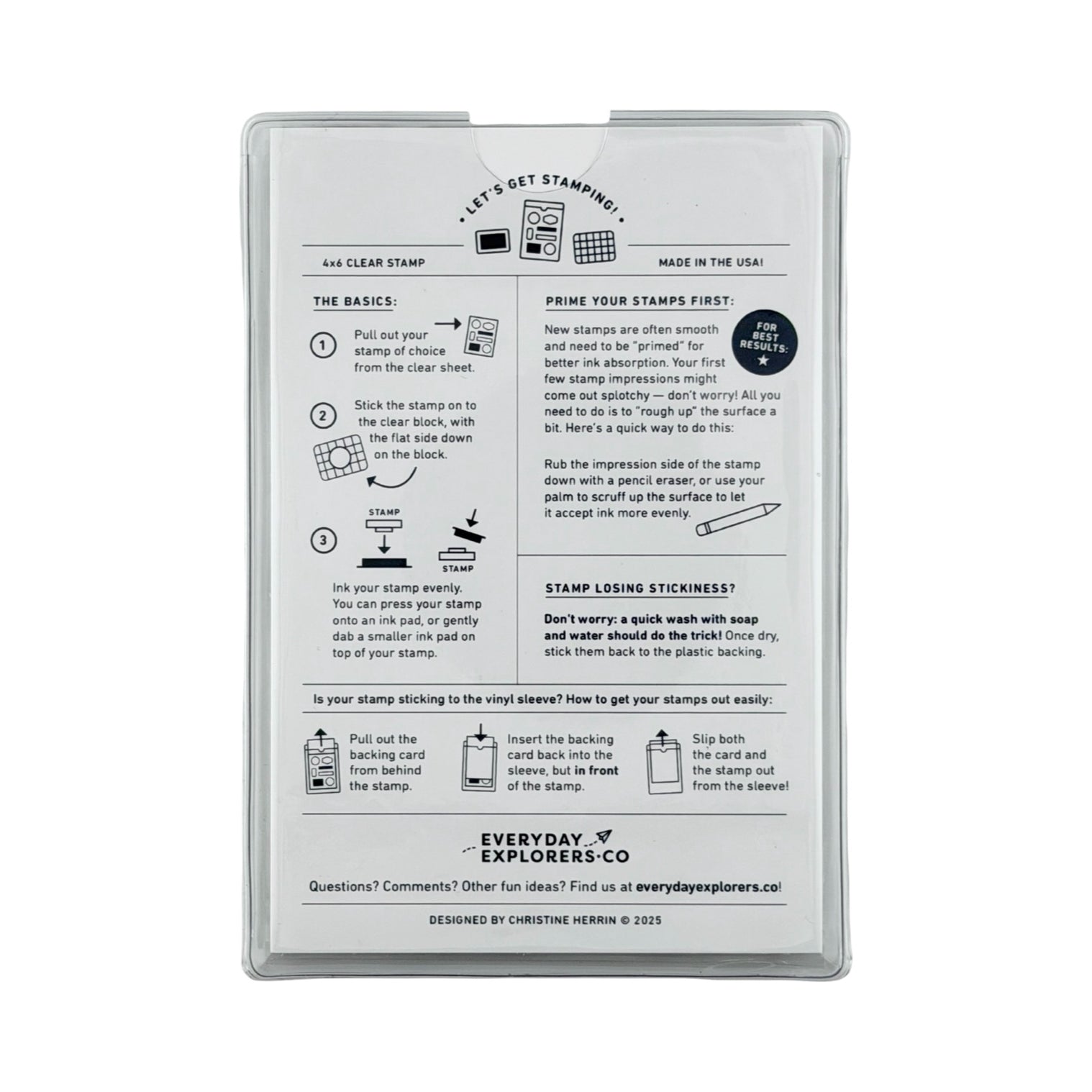 Block Letter Clear Rubber Stamp Set - 4x6