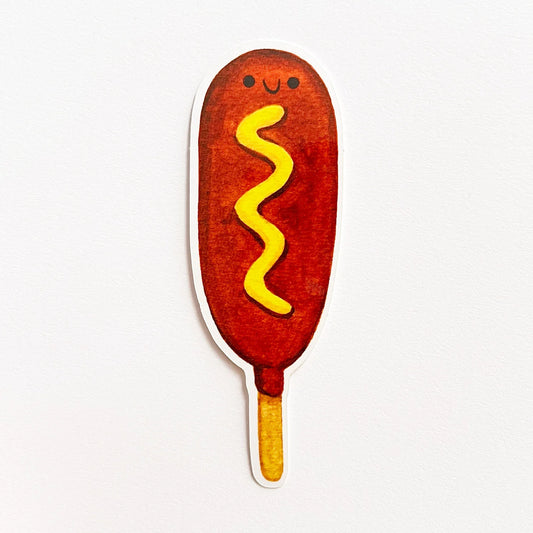 Mustard Corndog - Vinyl Sticker - Nellie Le