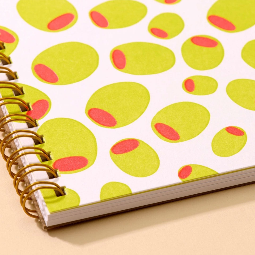 Olives Letterpress Spiral Foodie Notebook