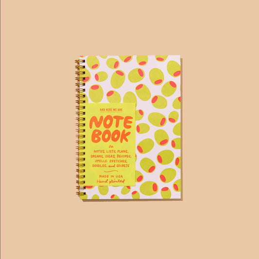 Olives Letterpress Spiral Foodie Notebook