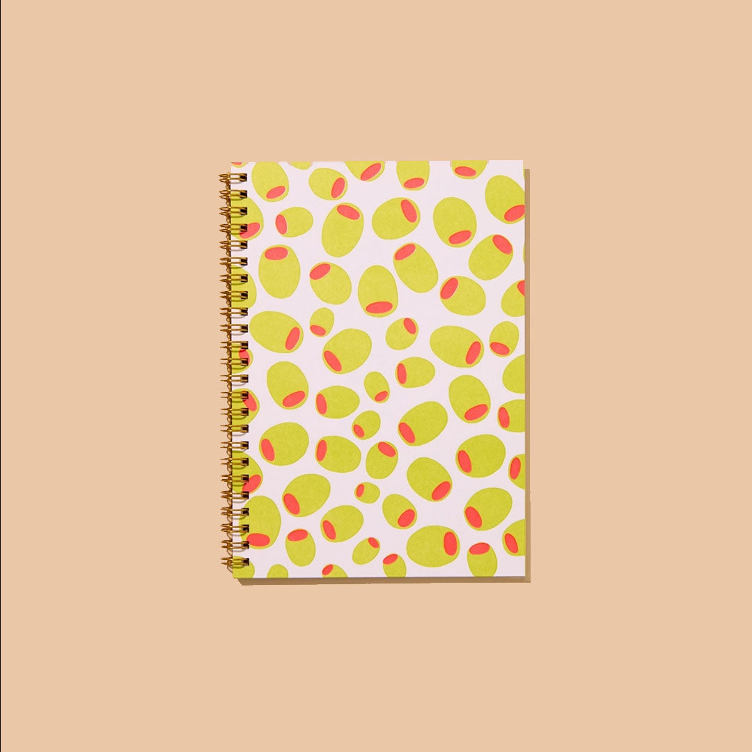 Olives Letterpress Spiral Foodie Notebook