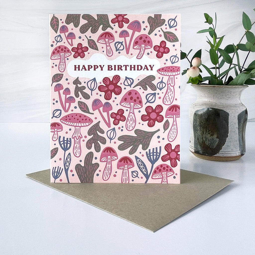 Fungi Forest Birthday - Greeting Card - Paper Parasol