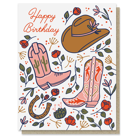 Western Rose Birthday - Greeting Card - Paper Parasol