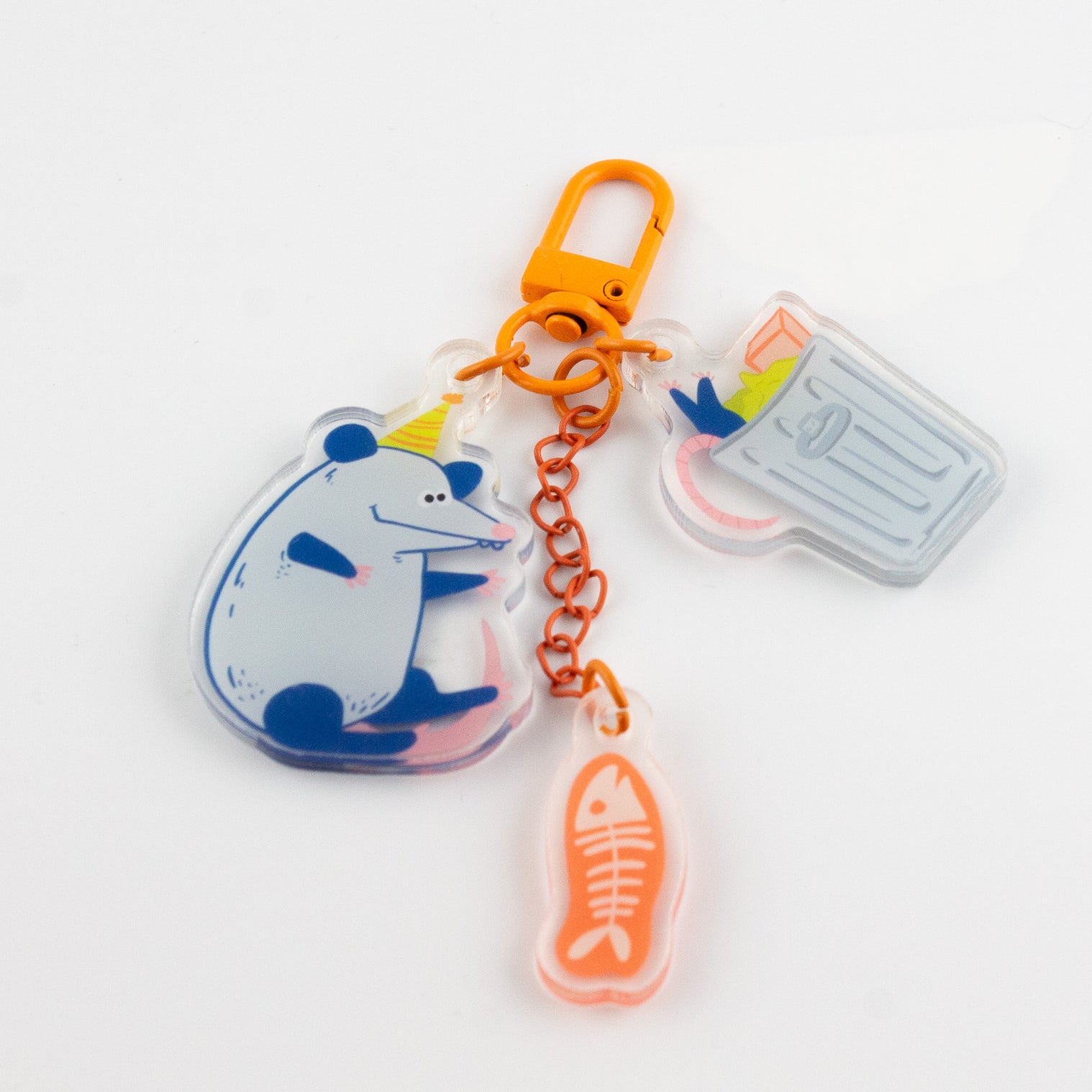 Possum Party- Trinket Charm Keychain