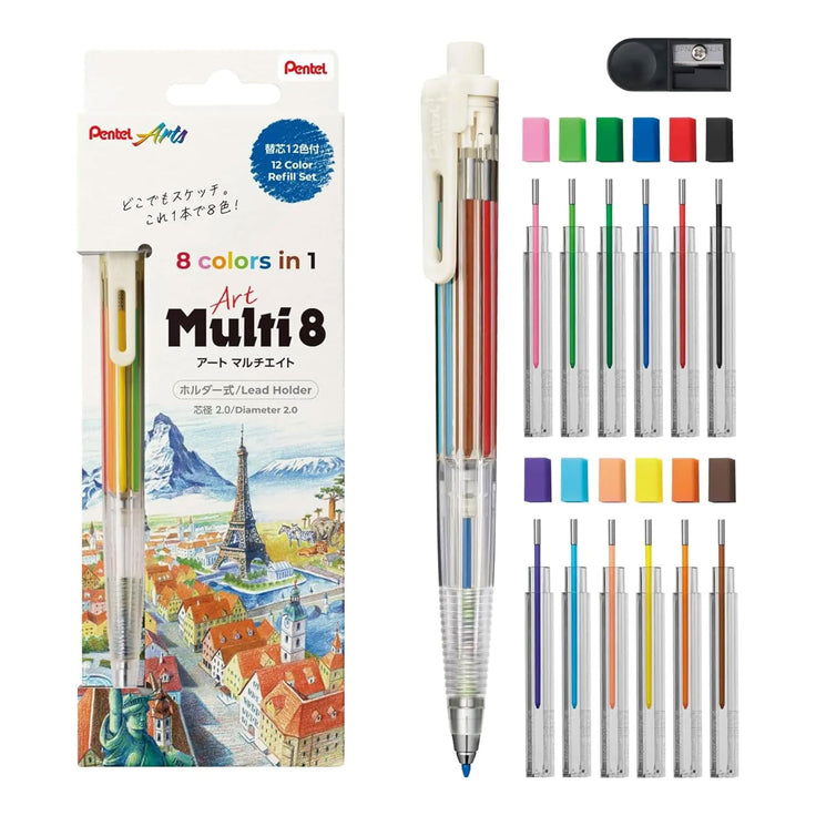 Pentel 8 Color Mechanical Pencil Set
