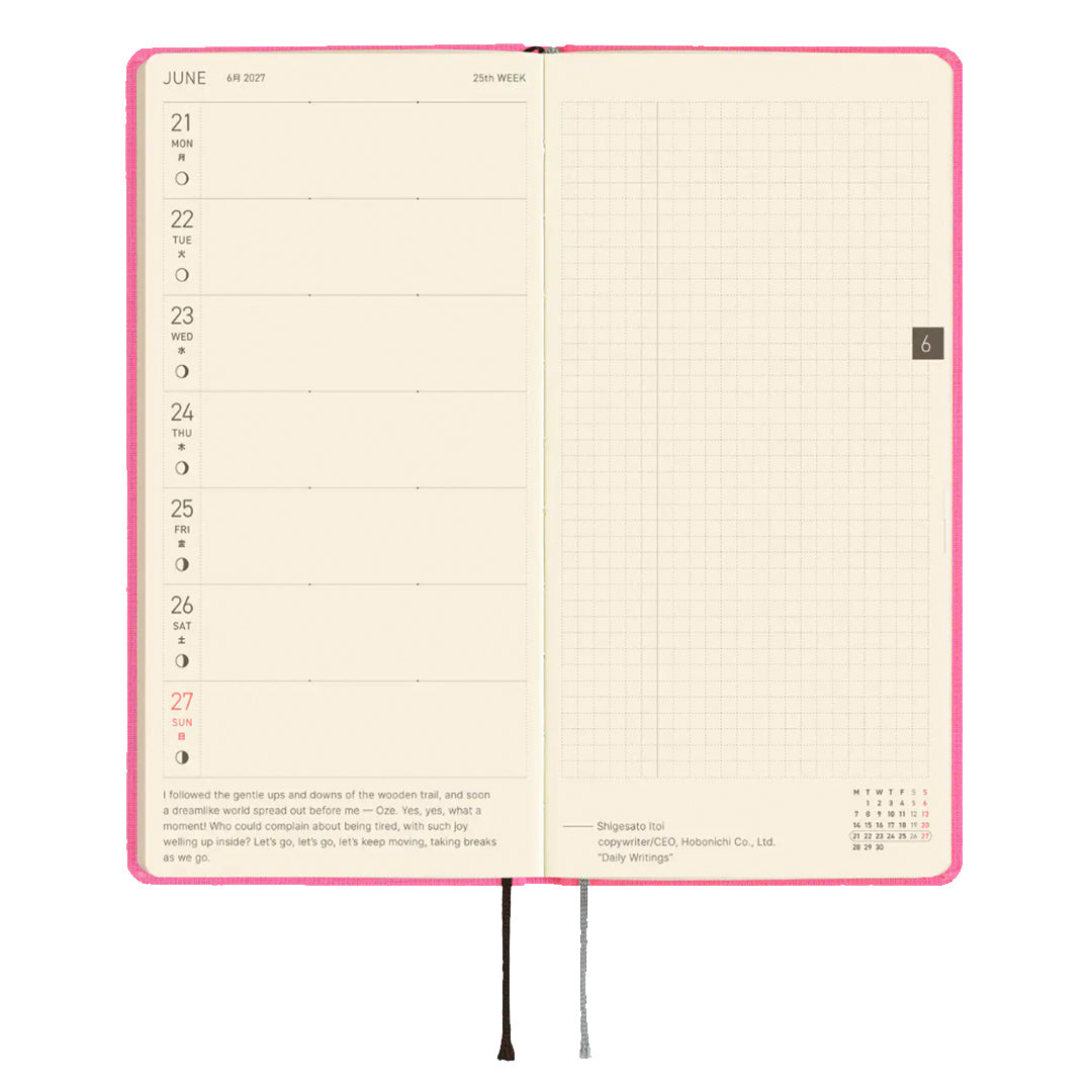 Hobonichi Techo 2027 Weeks MEGA Colors: Pink Sapphire
