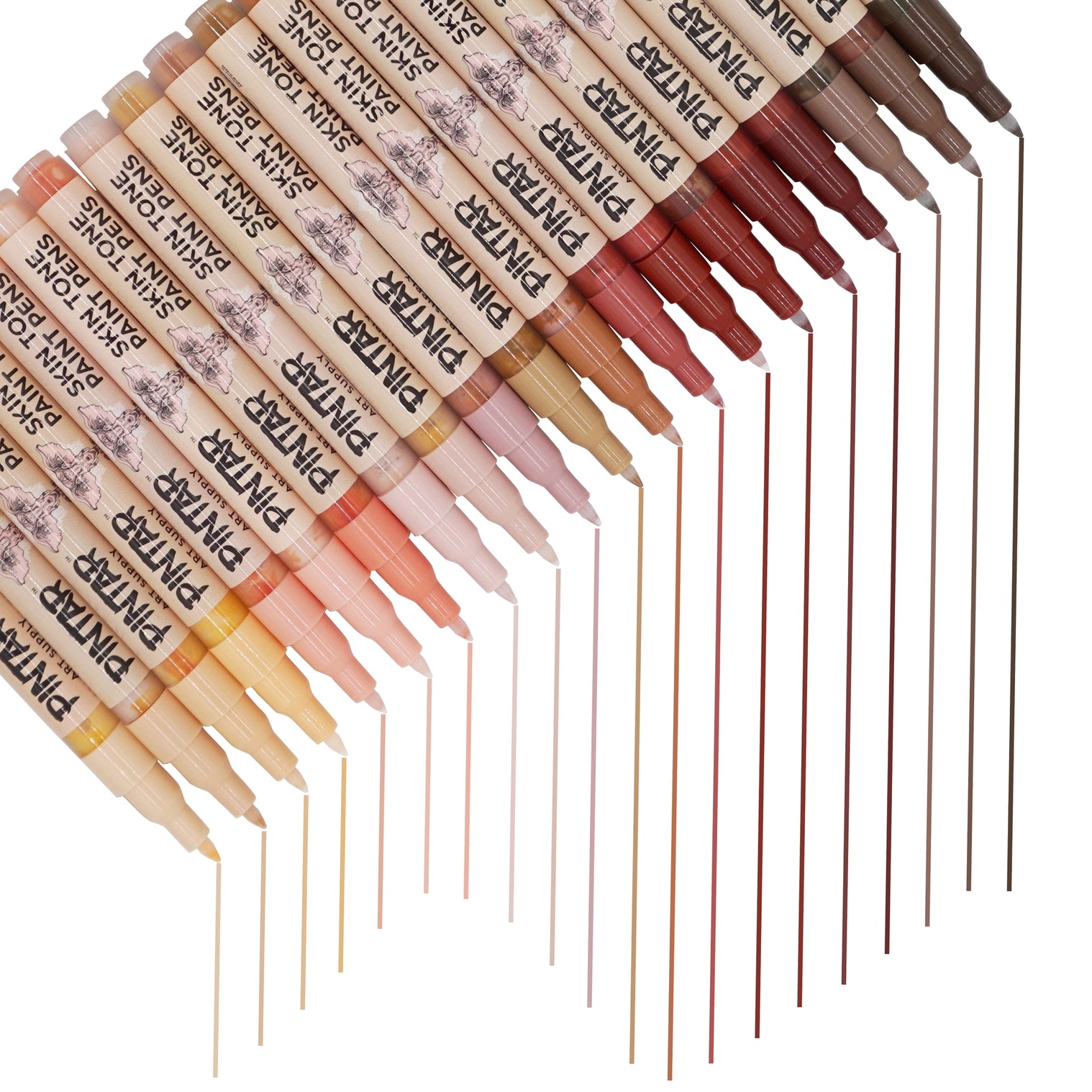 Pintar Skin Tone Color 20 Pack Paint Pens Acrylic Paint Pen Set with Extra Fine 0.7mm Tip