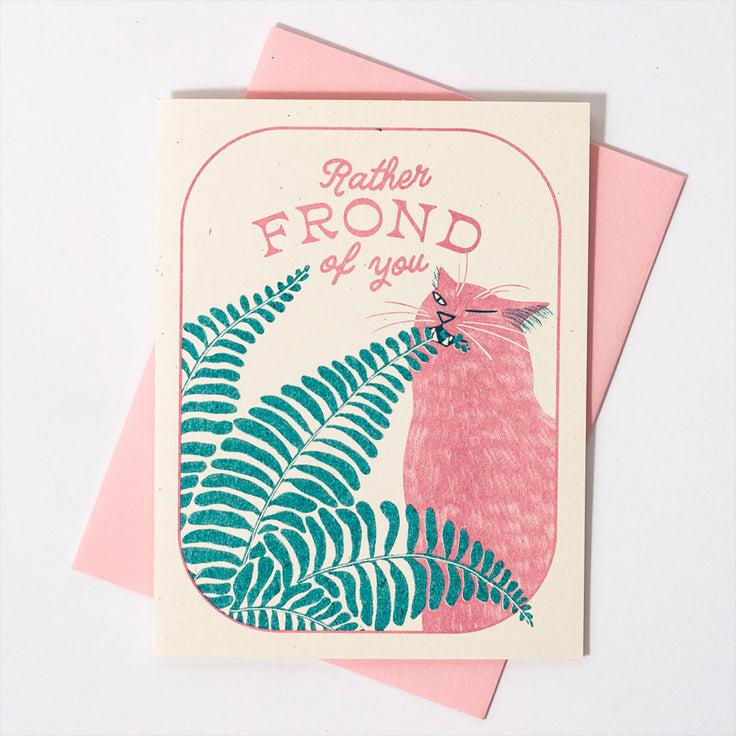 Rather Frond of You- Risograph Card