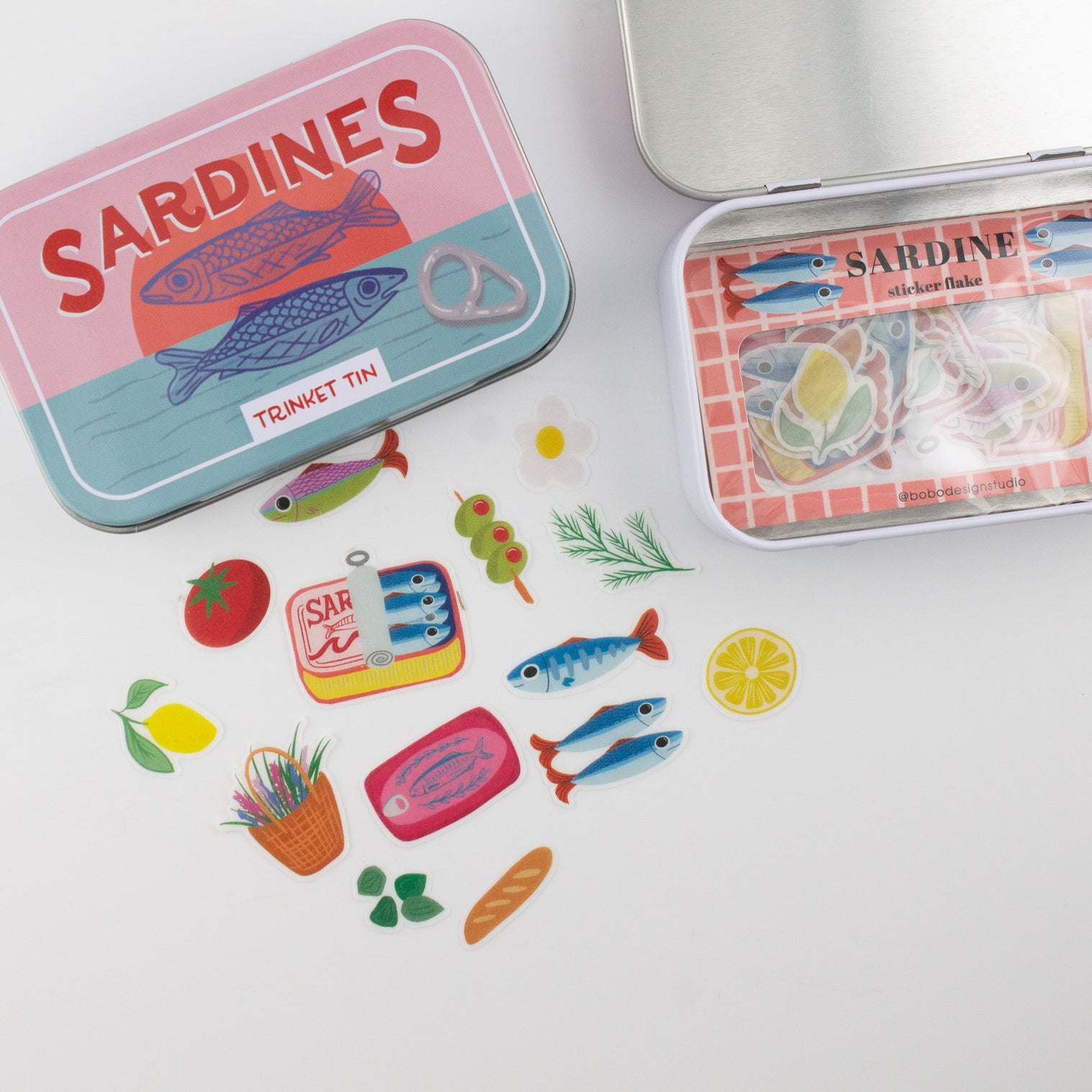 Sardine Washi Flake and Trinket Tin