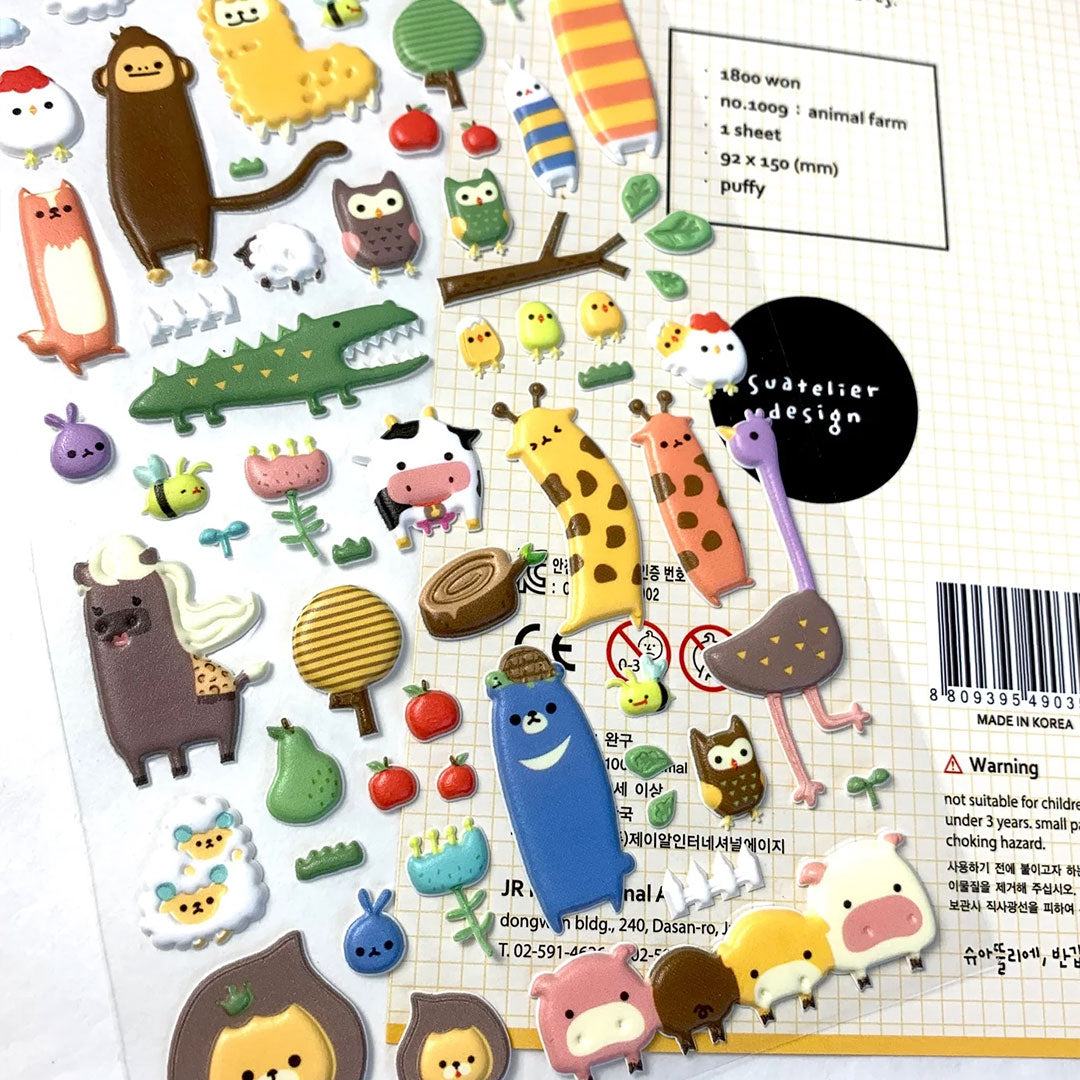 Animal Farm Puffy Sticker Sheet