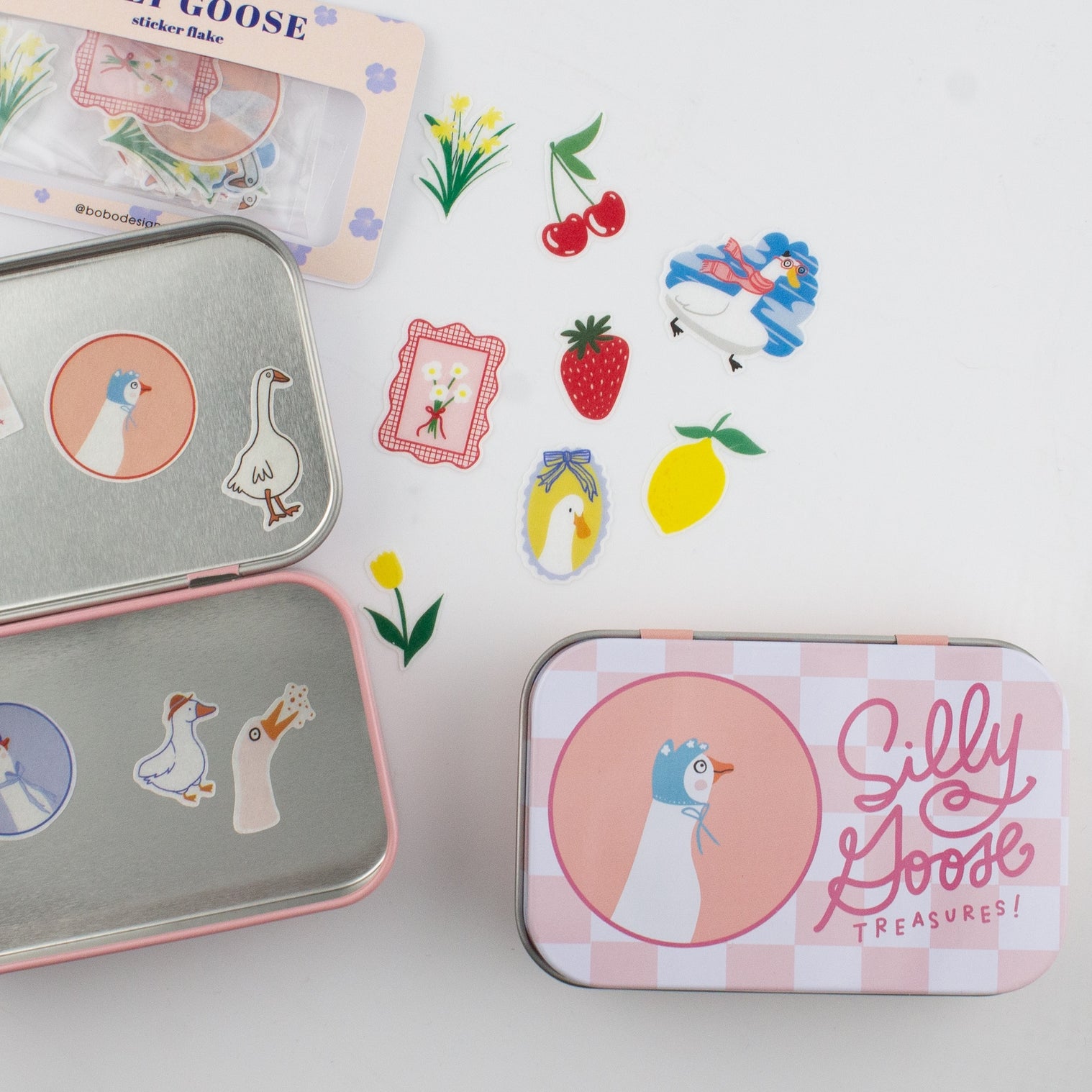 Silly Goose Washi Flake and Trinket Tin