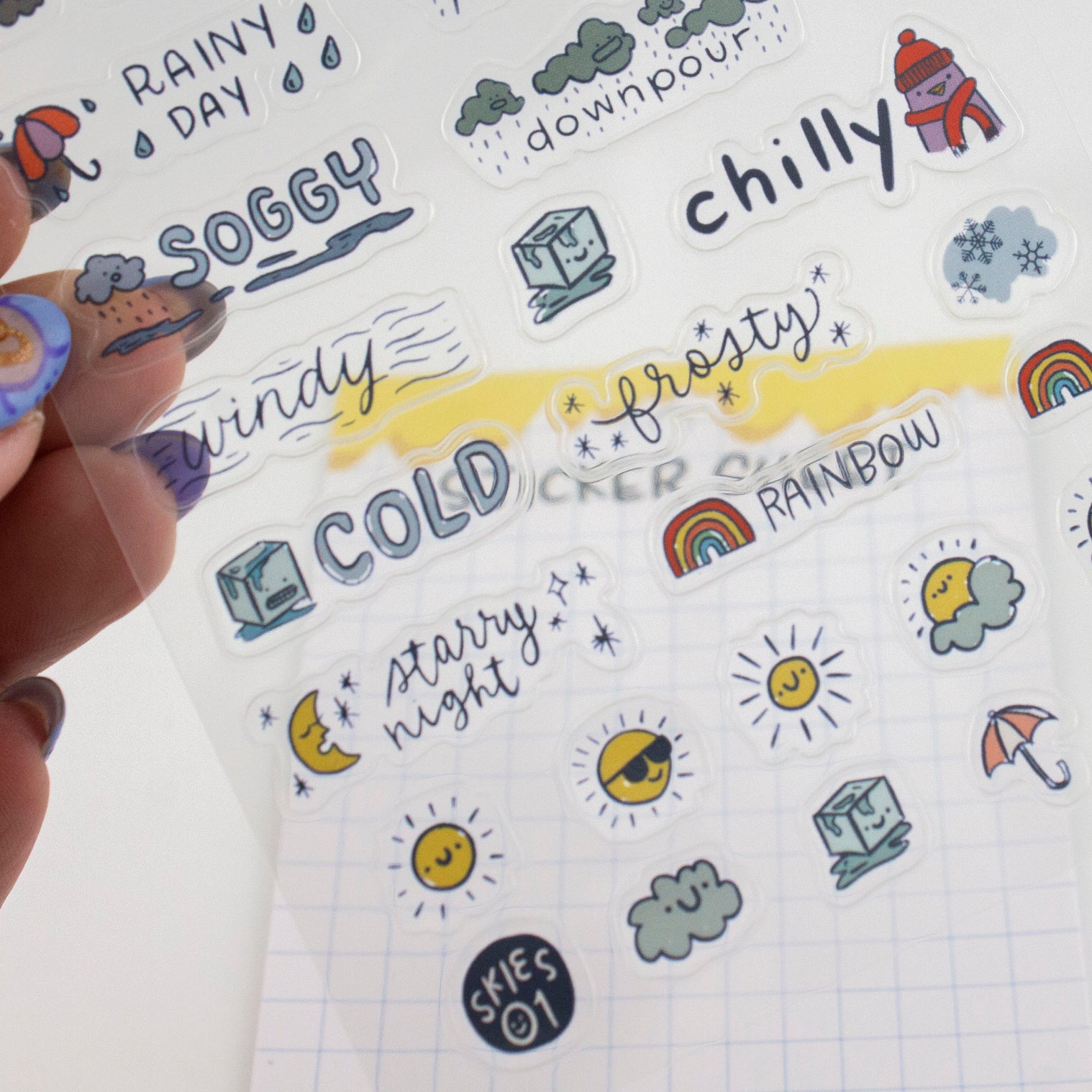 Skies 01-Clear Planner Sticker Sheet