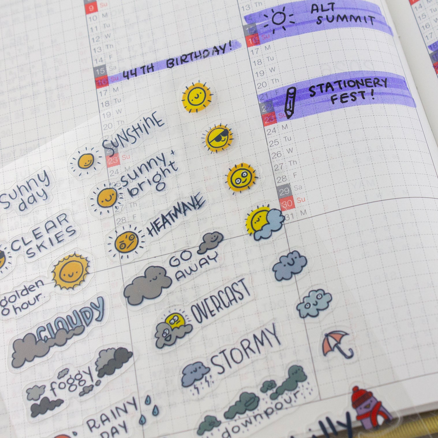 Skies 01-Clear Planner Sticker Sheet