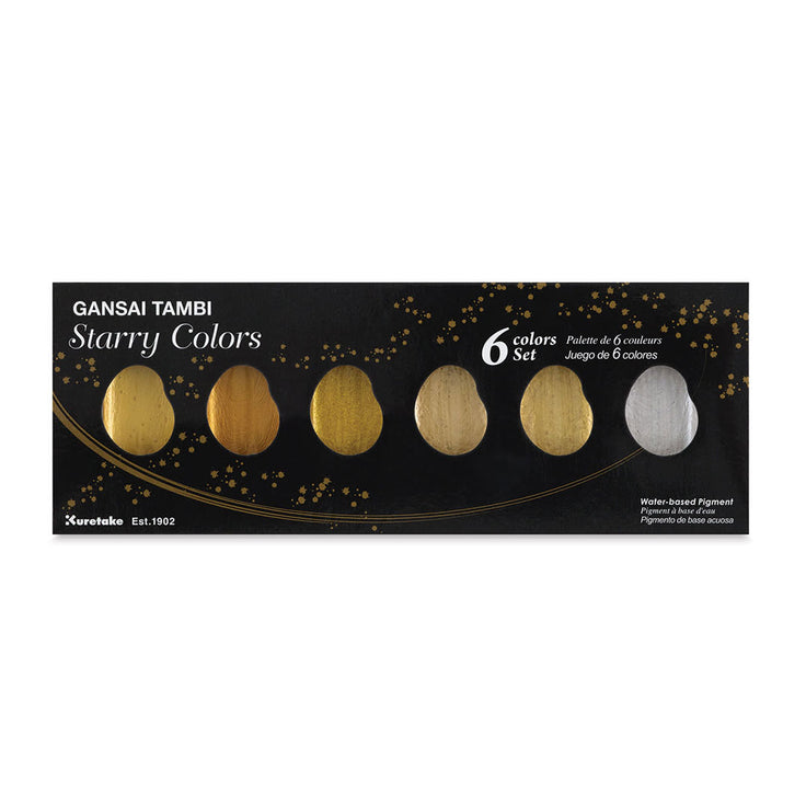 Kuretake Gansai Tambi Metallic Watercolor Set - 6- Starry Colors