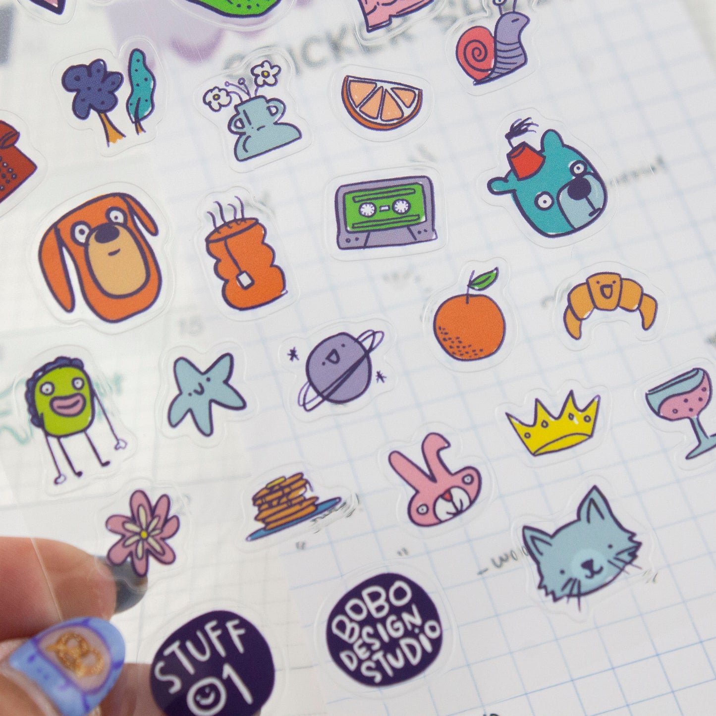 Stuff 01-Clear Planner Sticker Sheet