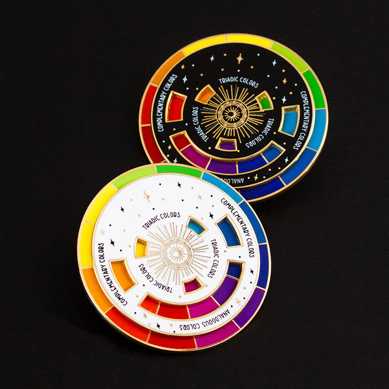 Rainbow Color Wheel - Interactive Enamel Pin - The Gray Muse