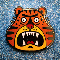 Tiger -enamel pin - Little Friends of Printmaking LFOP