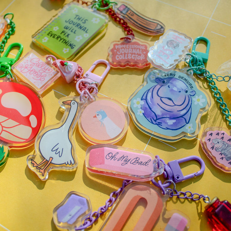 Demure Hippo- Trinket Charm Keychain