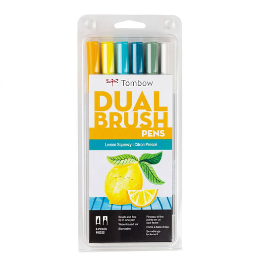 Lemon Squeezy 6-Pack Dual Brush Pen