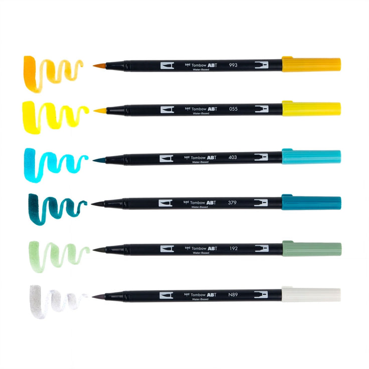 Lemon Squeezy 6-Pack Dual Brush Pen