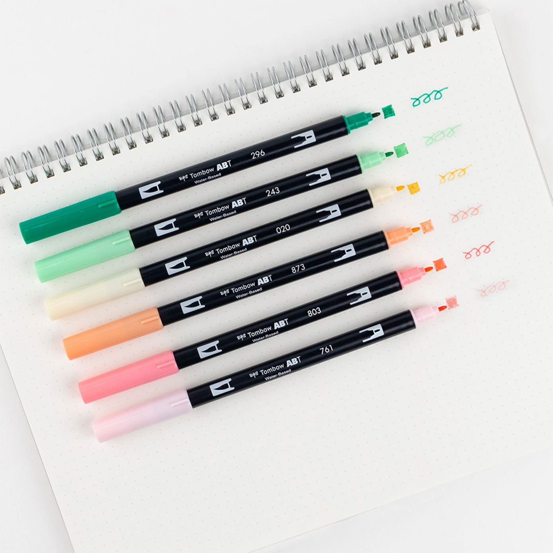 Just Peachy 6-Pack Dual Brush Pen