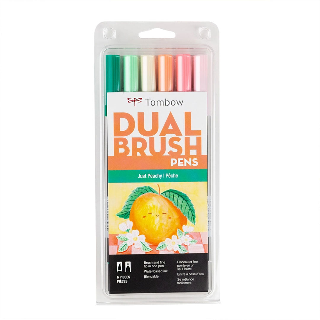 Just Peachy 6-Pack Dual Brush Pen