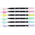 Pastel 6-Pack Dual Brush Pen